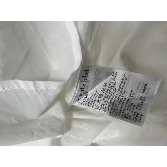 Sofie The Label Dress White Puff Sleeve Maxi Size Small Midi NWOT - Picture 8 of 9